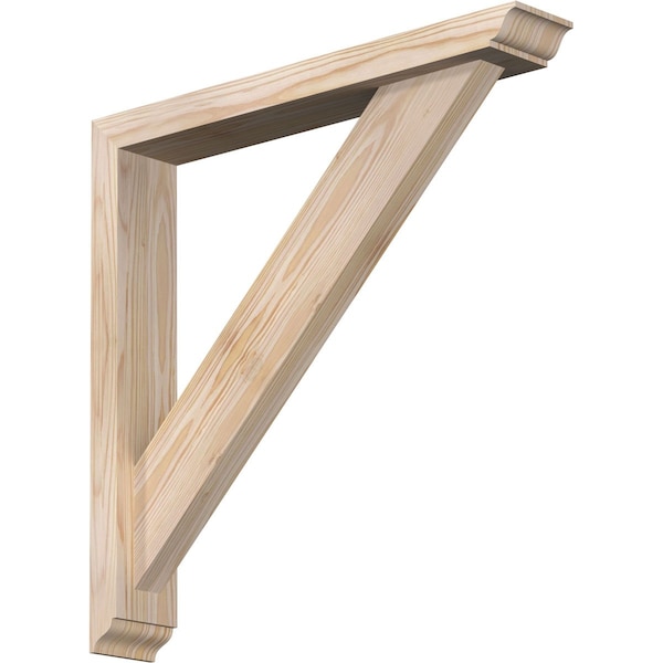 Ekena Millwork Traditional Traditional Smooth Bracket w/ Offset Brace, Douglas Fir, 3 1/2"W x 22"D x 22"H BKT0402X22X22TRA01SDF - main